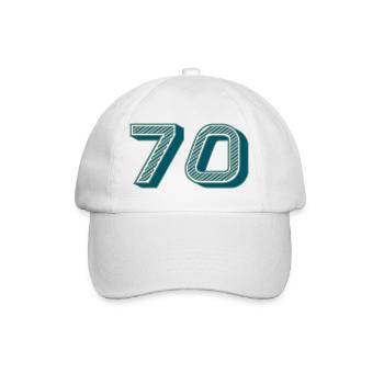 70. 70 JAHRE. 70. JAHRESTAG. 70-JÄHRIGES JUBILÄUM. - Baseballkappe - Weiß/Weiß - Vorne