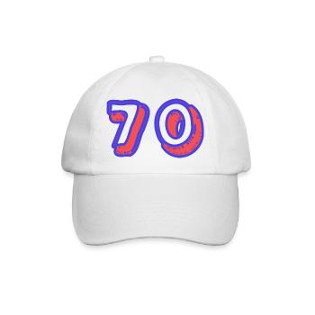 70. 70 JAHRE. 70. JAHRESTAG. 70-JÄHRIGES JUBILÄUM. - Baseballkappe - Weiß/Weiß - Vorne