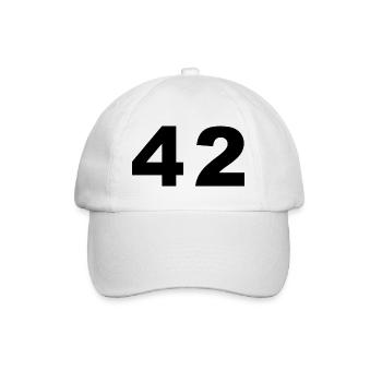 Number - 42 - Forty Two - Baseballkappe - Weiß/Weiß - Vorne