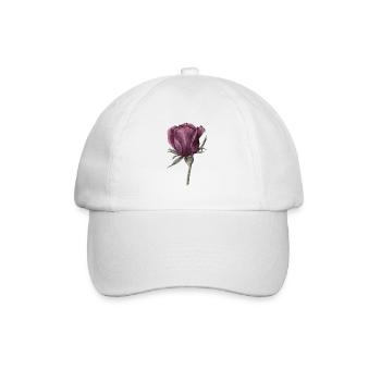 Rose Blume - Baseballkappe - Weiß/Weiß - Vorne