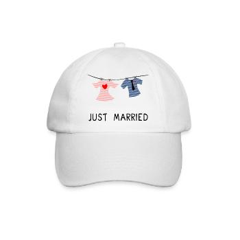 JUST MARRIED. MARRIED. ES LEBE DIE EHE - Baseballkappe - Weiß/Weiß - Vorne