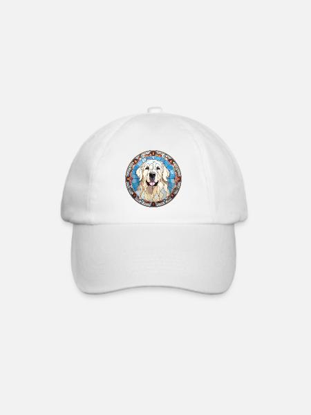 Große Pyrenäen Hunderasse Aquarellglas - Baseballkappe - Weiß/Weiß