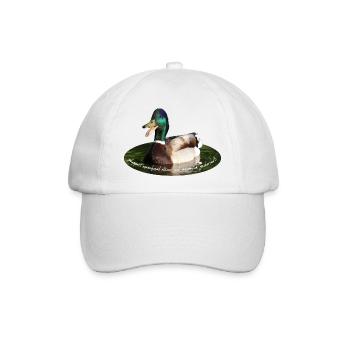 Plappermaul labern schnattern Ente - Baseballkappe - Weiß/Weiß - Vorne