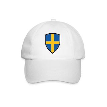 SWEDEN FLAG SHIELD - Baseballkappe - Weiß/Weiß - Vorne