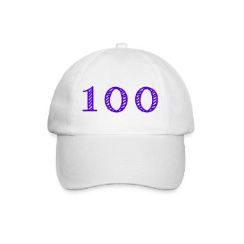 100. 100 JAHRE. 100-JÄHRIGES JUBILÄUM. 100. GEBURTSTAG - Baseballkappe - Weiß/Weiß - Vorne