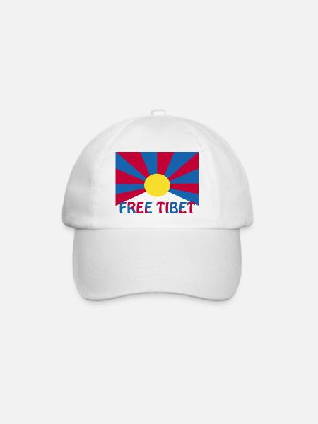 free tibet - Baseballkappe - Weiß/Weiß
