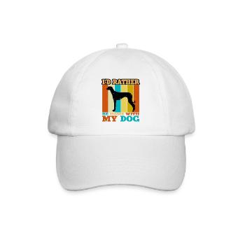 Alte kroatische Windhund Hund Silhouette Retro Sonne - Baseballkappe - Weiß/Weiß - Vorne