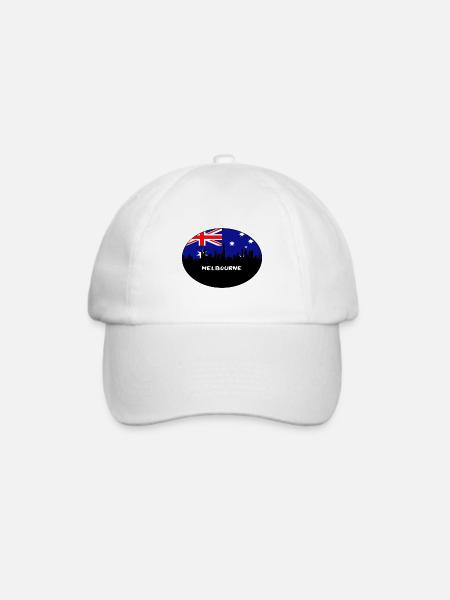 Melbourne-Australien-Flaggen-Skyline-Schattenbild-Reise - Baseballkappe -