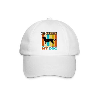 Alpine Dachsbracke Hund Silhouette Retro Sunset - Baseballkappe - Weiß/Weiß - Vorne