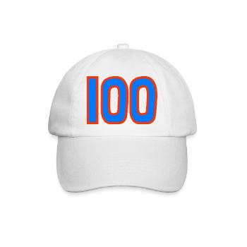 100. 100 JAHRE. 100-JÄHRIGES JUBILÄUM. 100. GEBURTSTAG - Baseballkappe - Weiß/Weiß - Vorne