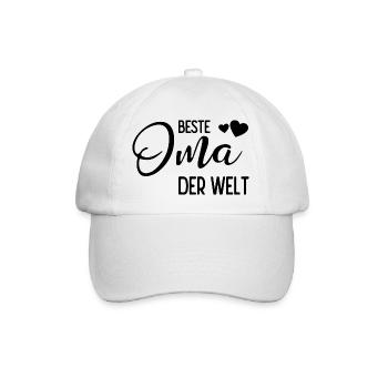 Beste Oma der Welt - Baseballkappe - Weiß/Weiß - Vorne