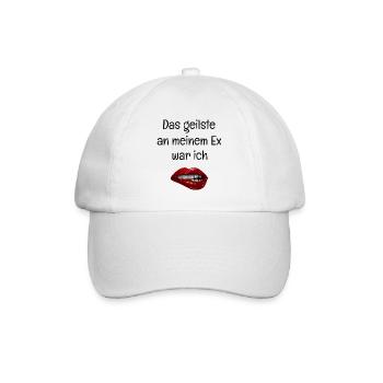 Das Geilste an meinem Ex war ich - Rote Lippen - Baseballkappe - Weiß/Weiß - Vorne
