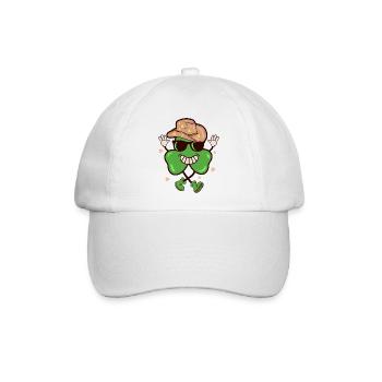Ein glücklicher Cowboy Retro St Patty s Day - Baseballkappe - Weiß/Weiß - Vorne
