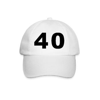 Number - 40 - Forty - Baseballkappe - Weiß/Weiß - Vorne