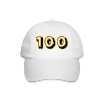 100. 100 JAHRE. 100-JÄHRIGES JUBILÄUM. 100. GEBURTSTAG - Baseballkappe - Weiß/Weiß - Vorne