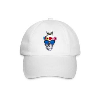 Blumen skul - Baseballkappe - Weiß/Weiß - Vorne