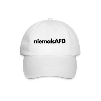 niemalsAFD - Baseballkappe - Weiß/Weiß - Vorne