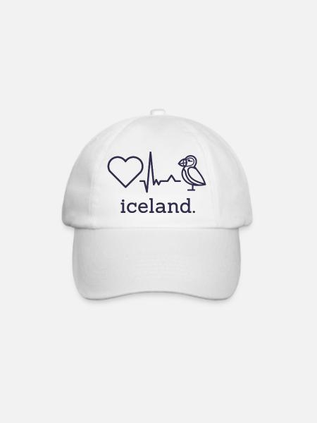 Papageitaucher Island Urlaub Reykjavík Puffin - Baseballkappe - Weiß/Weiß