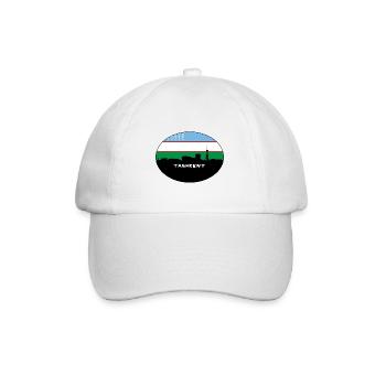 Taschkent Usbekistan Flagge Skyline Silhouette Reisen - Baseballkappe - Weiß/Weiß - Vorne