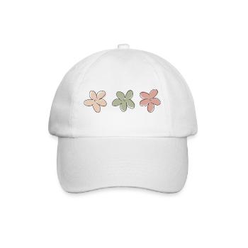 Blumen. - Baseballkappe - Weiß/Weiß - Vorne