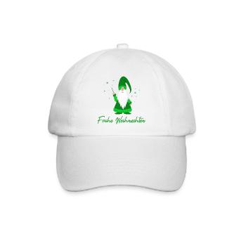 Frohe Weichnachten Wichtel grün - Baseballkappe - Weiß/Weiß - Vorne