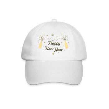 Happy New Year - Baseballkappe - Weiß/Weiß - Vorne