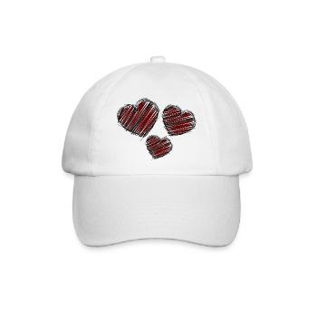 HERZ. HERZ. HERZ. KÜSSEN. SCHMATZEN. KÜSST. - Baseballkappe - Weiß/Weiß - Vorne