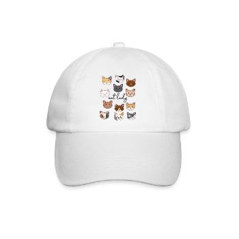 Cat Lady - Baseballkappe - Weiß/Weiß - Vorne