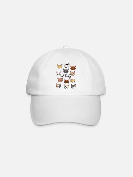 Cat Lady - Baseballkappe - Weiß/Weiß