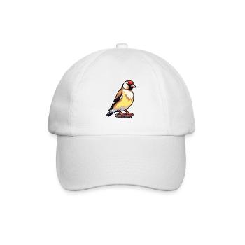 Stieglitz-Karikatur-Kawaii-Aquarellillustration - Baseballkappe - Weiß/Weiß - Vorne