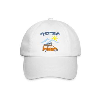womo ruft campingbus - Baseballkappe - Weiß/Weiß - Vorne