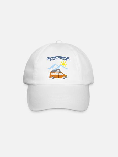 womo ruft campingbus - Baseballkappe - Weiß/Weiß