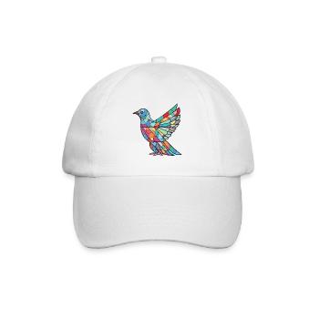Taube Buntes Aquarell Tier Haustier Illustration - Baseballkappe - Weiß/Weiß - Vorne