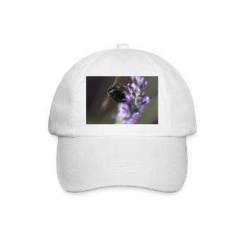 Biene lavendel Lavendelblüte - Baseballkappe - Weiß/Weiß - Vorne