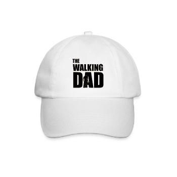 Der wandelnde Papa (schwarz) Kontur Gold - Baseballkappe - Weiß/Weiß - Vorne