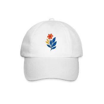 Florale Power – kräftig & kreativ - Baseballkappe - Weiß/Weiß - Vorne