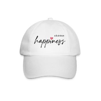Choose Happiness - Baseballkappe - Weiß/Weiß - Vorne