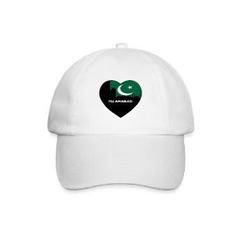 Islamabad Pakistan Flagge Skyline Reise Souvenir - Baseballkappe - Weiß/Weiß - Vorne