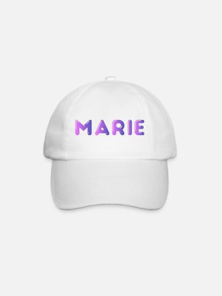 Vorname Marie - Baseballkappe - Weiß/Weiß