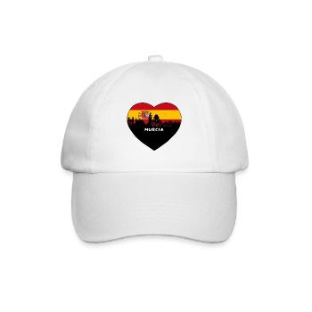 Murcia Spanien Flagge Skyline Reise Souvenir - Baseballkappe - Weiß/Weiß - Vorne