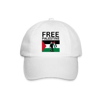 Free palestine | Guy with palestine flag - Baseballkappe - Weiß/Weiß - Vorne