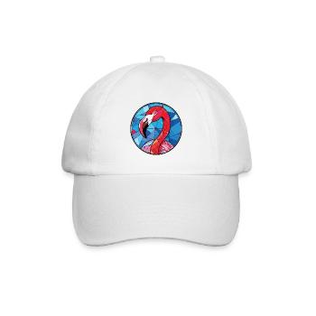 Flamingo Bunte Aquarell-Tierillustration - Baseballkappe - Weiß/Weiß - Vorne