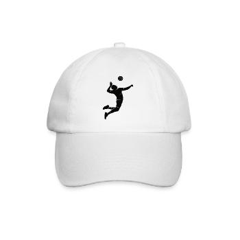 Volleyball Silhouette Volleyballer - Baseballkappe - Weiß/Weiß - Vorne