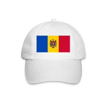 Republik Moldau - Baseballkappe - Weiß/Weiß - Vorne