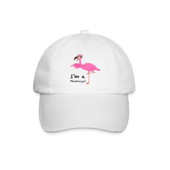 Flamingo Pose in Pink - Baseballkappe - Weiß/Weiß - Vorne