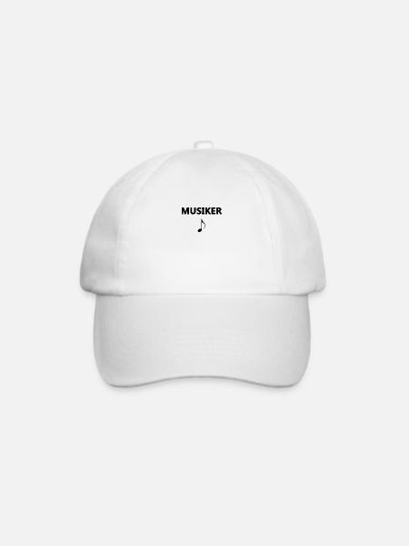 Musiker | Musik | Musiknote - Baseballkappe - Weiß/Weiß