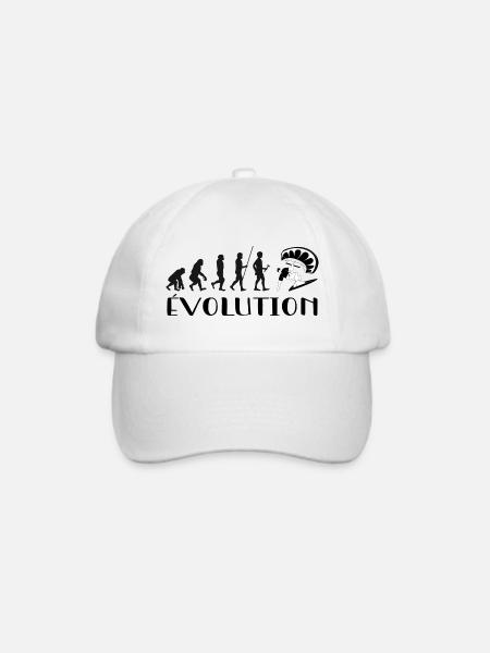Evolution Vom Affen zum Surfer - Baseballkappe - Weiß/Weiß
