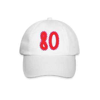 80. 80 JAHRE. 80. JAHRESTAG. 80-JÄHRIGES JUBILÄUM. - Baseballkappe - Weiß/Weiß - Vorne
