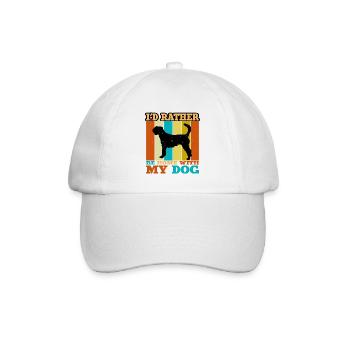 Kromfohrländer Hundeliebhaber Silhouette Vintage Sonnenuntergang - Baseballkappe - Weiß/Weiß - Vorne