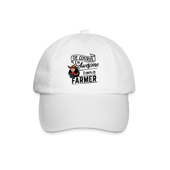 Of course I'm awesome - I am a Farmer - Baseballkappe - Weiß/Weiß - Vorne
